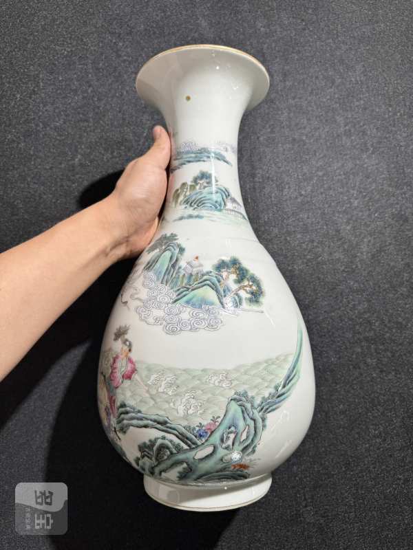 民国 粉彩群仙祝寿图瓶一对 - 图6